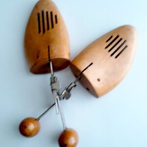 LP Vintage Mid Century Wooden Steel Adjustable Shoe Forms Decor